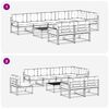 vidaXL Zestaw sof na zewnątrz z poduszką 9 pcs Naturalny i Kremowy
