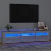 vidaXL Szafka pod TV z oświetleniem LED, szarość sonoma, 180x35x40 cm