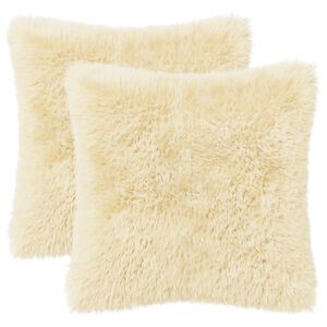 vidaXL Poszewka na poduszkę 2 pcs HEERLEN kremowy 30 x 30 cm Fleece PV