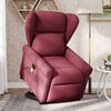 vidaXL Podnoszony fotel masujący, rozkładany, bordowy, obity tkaniną