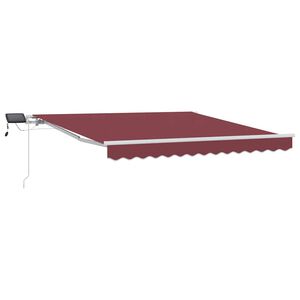vidaXL Ręcznie zwijana markiza z LED, burgundowa, 300x250 cm