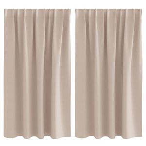 vidaXL Firany blackout z k&oacute;łkami 2 szt. Szarobeżowy 140 x 140 cm