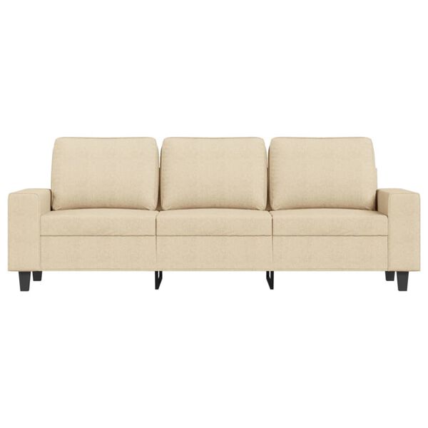 vidaXL Sofa 3-osobowa, kremowa, 180 cm, tapicerowana tkaniną
