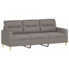 vidaXL 3-osobowa sofa z poduszkami, kolor taupe, 180 cm, tkanina