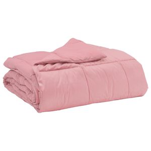 vidaXL Kołdra na cały rok 140 x 200 cm 4 pory roku r&oacute;żowy Oddychające