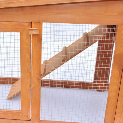 vidaXL Duża klatka z zadaszeniem dla królików, drewniana