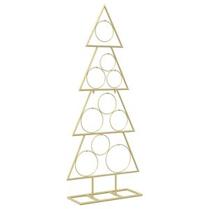 vidaXL Metalowa choinka ze stojakiem KUOPIO 90 cm Stal złoty
