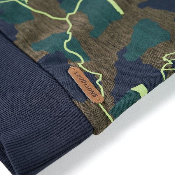 Bluza dziecięca, ciemne khaki melanż, 128