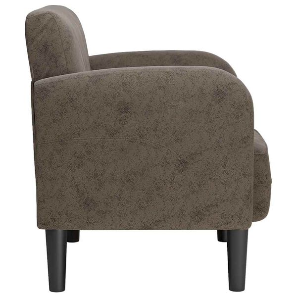 vidaXL Sofa Fotel z Podłokietnikami Ciemnoszary 54cm Sk&oacute;ra ekologiczna