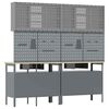 vidaXL Zestaw stołu warsztatowego 8 pcs Czarny 200 x 55 x 200 cm Stal