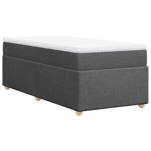 vidaXL Ł&oacute;żko kontynentalne z materacem, ciemnoszara tkanina 80x200 cm