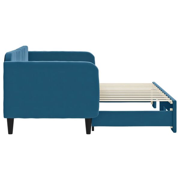 vidaXL Sofa rozsuwana, niebieska, 80x200 cm, aksamit