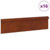 vidaXL Ogrodzenie ślimakowe 16 pcs Rdzawy 100 x 3,5 x 25 cm
