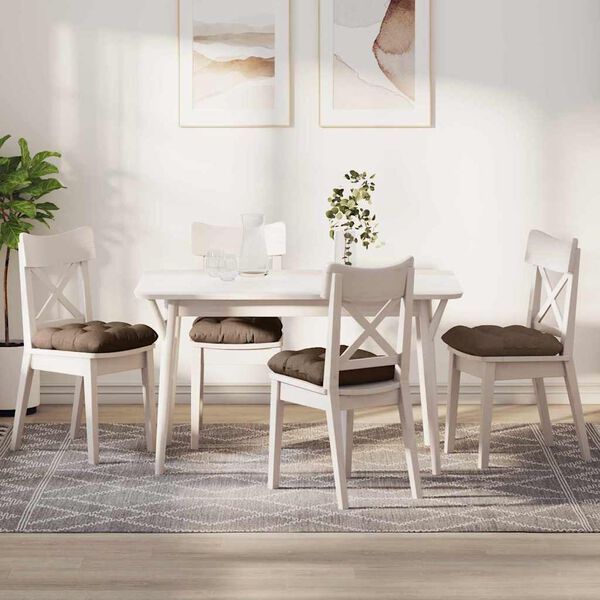 vidaXL Poduszki na siedziska 4 pcs Brązowy 40 x 40 x 12 cm tkanina