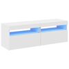 vidaXL Szafki TV z oświetleniem LED, 2 szt., białe, 60x35x40 cm
