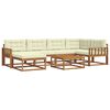 vidaXL Zestaw sof na zewnątrz z poduszką 7 pcs Naturalny i Kremowy