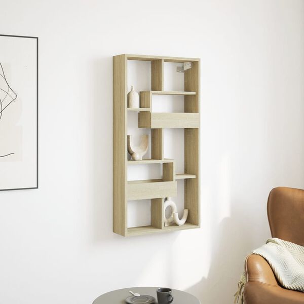 vidaXL Szafka wisząca, dąb sonoma, 50x15x100, materiał drewnopochodny