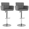 vidaXL Stołki barowe, 2 szt., szare, sztuczna skóra