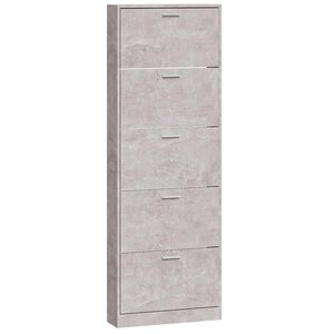 vidaXL Szafa na buty, szarość betonu, 59x17x169 cm