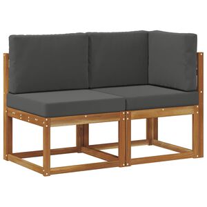 vidaXL Modułowa sofa na zewnątrz 2 Sztuka Naturalny i Antracytowy