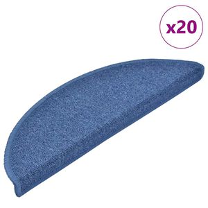 vidaXL Maty na schody 20 szt. 56x17x3 cm Niebieskie p&oacute;łokrągłe