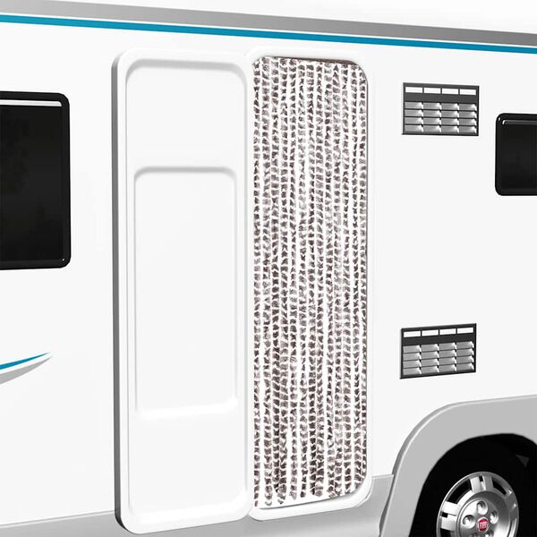 vidaXL Zasłona przeciwko owadom, taupe i biel, 56x200 cm, szenilowa