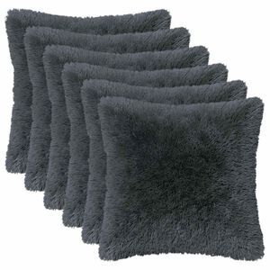 vidaXL Poduszka z poduszką HEERLEN 6 szt. antracytowy Fleece PV