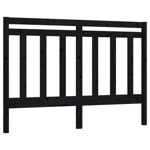 vidaXL Wezgłowie ł&oacute;żka, czarne, 126x4x100 cm, lite drewno sosnowe