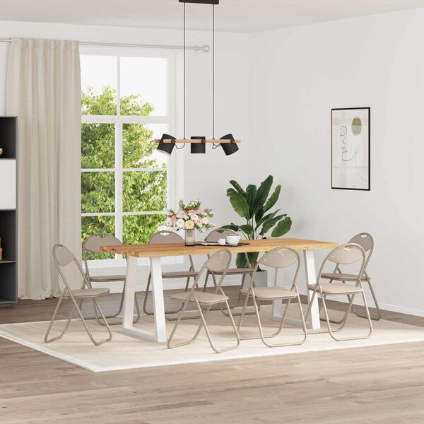vidaXL Krzesło składane 8 pcs piaskowy 48 x 43,5 x 81 cm