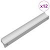 vidaXL Uchwyt Gładki 12 szt. Srebrny 105.7 x 7.4 x 15.5 mm Aluminium
