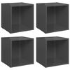 vidaXL Szafki pod TV, 4 szt., wysoki połysk, szare, 37x35x37 cm