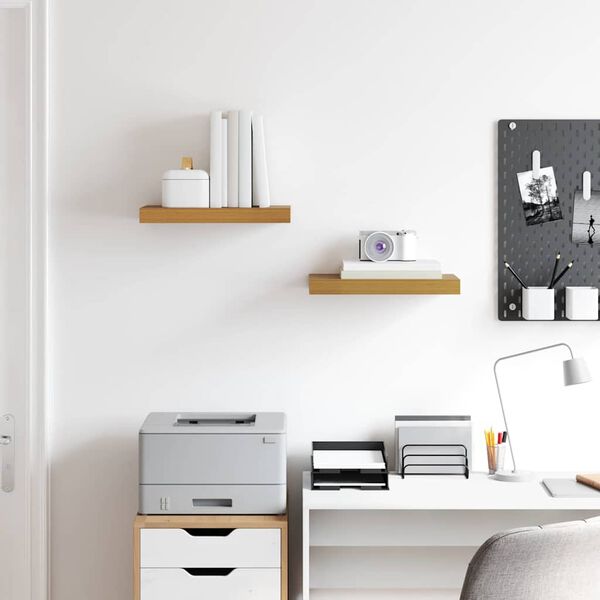 vidaXL P&oacute;łka ścienna z przechowywaniem 2 pcs Beżowy 40 x 23,5 x 4 cm