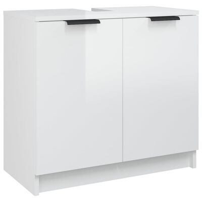 vidaXL Zestaw 3 szafek łazienkowych, biały z połyskiem