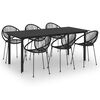 vidaXL 7-cz. zestaw mebli ogrodowych, rattan PVC, czarny