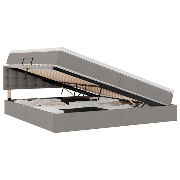 vidaXL Ł&oacute;żko z miejscem na przechowywanie i materacem Ciemnoszary
