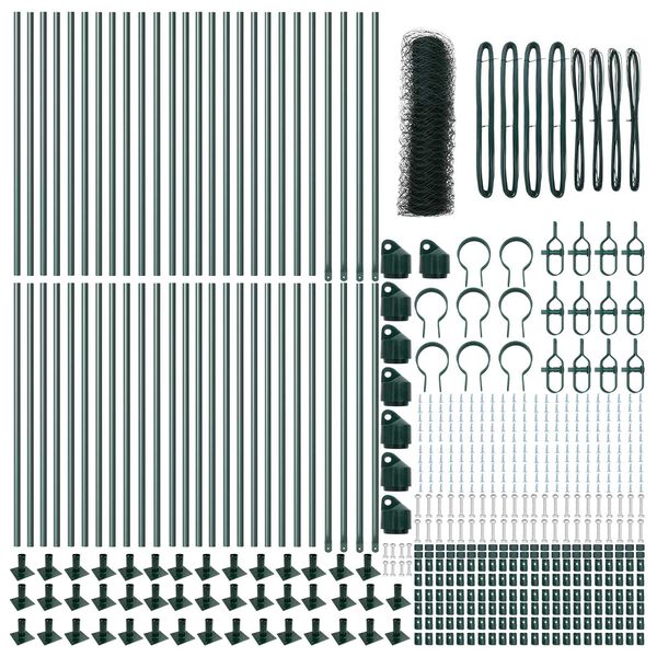vidaXL Słupek ogrodzeniowy. Zielony 100 x 1 m (siatka 50 mm)