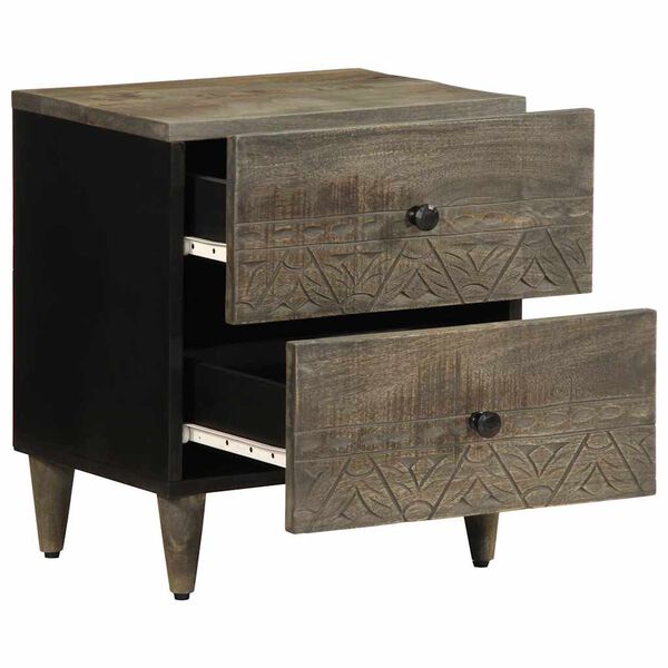 vidaXL Szafki nocne 2 szt. Jasnoszary 40x33x46 cm Drewno lite Mango