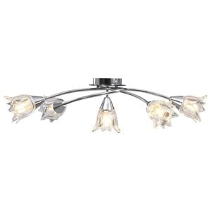 vidaXL Lampa sufitowa ze szklanymi kloszami na 5 żar&oacute;wek E14, tulipany