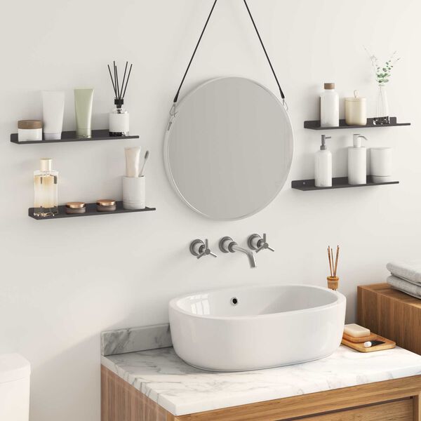 vidaXL P&oacute;łka wisząca 4 pcs Czarny 40 x 9 x 2,5 cm Stal