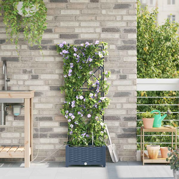 vidaXL Doniczka ogrodowa Szary 40 x 40 x 126 cm Z tworzywa sztucznego