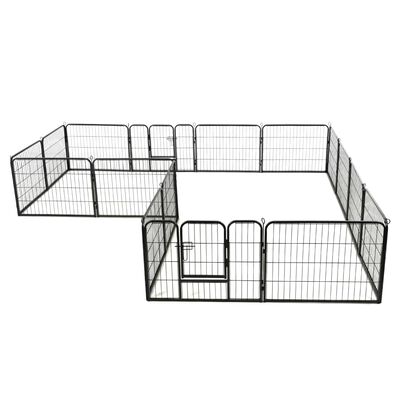 vidaXL Kojec dla psów, 16 paneli, stalowy, 60 x 80 cm, czarny