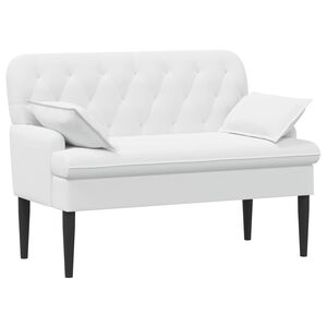 vidaXL Sofa dwuosobowa z guzikowym pikowaniem Biały 111 x 68 x 80 cm