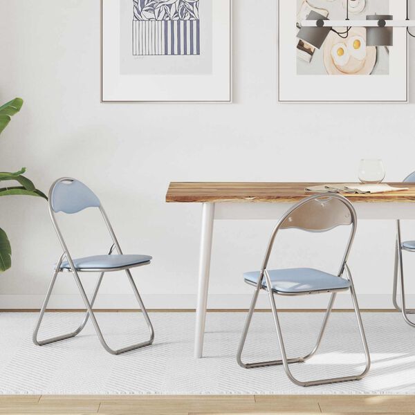 vidaXL Krzesło składane 2 pcs Szary 48 x 43,5 x 81 cm