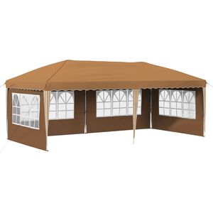 vidaXL Namiot imprezowy rozkładany 575 x 289 x 245 cm Beżowy