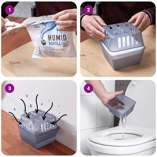 Lafita Pochłaniacze wilgoci z woreczkami uzupełniającymi, 4 szt.