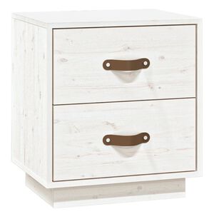 &nbsp;vidaXL Szafka nocna, biała, 40x34x45 cm, lite drewno sosnowe