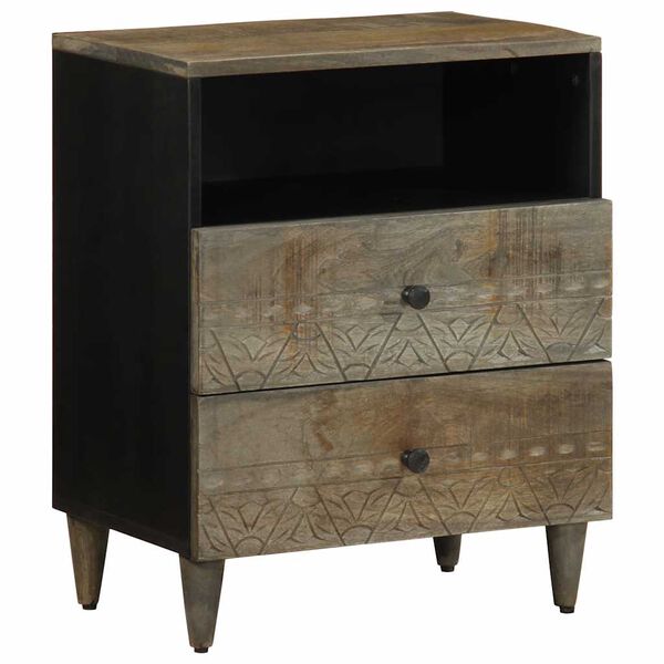 vidaXL Szafka nocna Jasnoszara 50x33x60 cm Drewno lite Mango