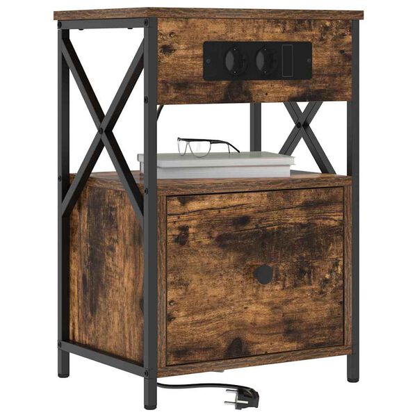 vidaXL Szafka Nocna z szufladą Dąb wędzony 40 x 31 x 60 cm