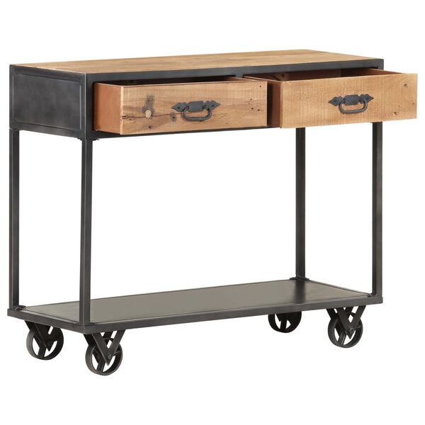 vidaXL Stolik konsolowy, 90x35x74 cm, lite drewno odzyskane