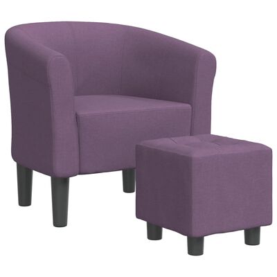 vidaXL Fotel bujany z podnóżkiem, fioletowy, obity tkaniną